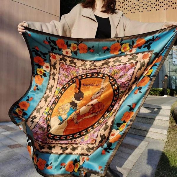scarves animal print pure silk scarf 110cm women large mulberry-scarf shawls 110*110 square hand rolled edges foulard en soie, Blue;gray
scarves animal print pure silk scarf 110cm women large mulberry-scarf shawls 110*110 square hand rolled edges foulard en soie, Blue;gray