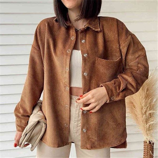 women's knits & tees streetwear women solid corduroy shirts 2021 fashion ladies turn down collar loose causal female chic poc, White
women's knits & tees streetwear women solid corduroy shirts 2021 fashion ladies turn down collar loose causal female chic poc, White