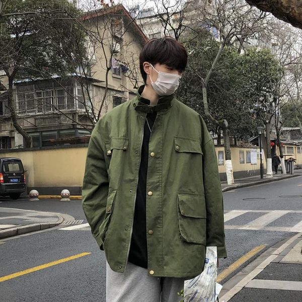 men's jackets autumn cotton jacket fashion retro multi-pocket tooling mens streetwear loose oversize hip-hop bomber men, Black;brown
men's jackets autumn cotton jacket fashion retro multi-pocket tooling mens streetwear loose oversize hip-hop bomber men, Black;brown
