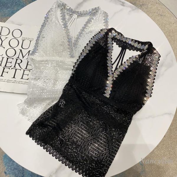 camis lace tank women rhinestone halter slim fit backless chest pad vest for lady autumn and winter white black 
camis lace tank women rhinestone halter slim fit backless chest pad vest for lady autumn and winter white black
