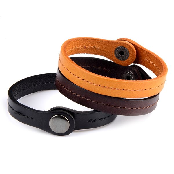 vintage genuine leather warp bracelet handmade simple bangles gifts for men women charm jewelry, Golden;silver
vintage genuine leather warp bracelet handmade simple bangles gifts for men women charm jewelry, Golden;silver