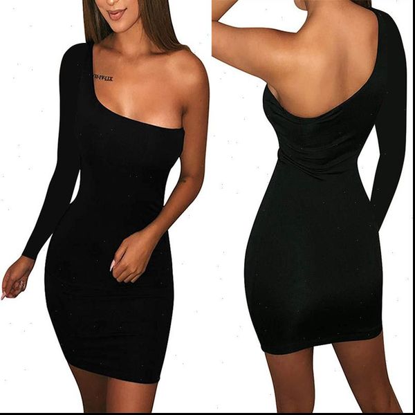 autumn womens dress long sleeve one shoulder straps slash neck high waist women solid club mini, Black;gray
autumn womens dress long sleeve one shoulder straps slash neck high waist women solid club mini, Black;gray