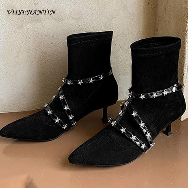boots star crystal chain pointed toe soft comfortable flock rivet woman socks suede thin-heel nubuck autumn two wearing 2021, Black
boots star crystal chain pointed toe soft comfortable flock rivet woman socks suede thin-heel nubuck autumn two wearing 2021, Black