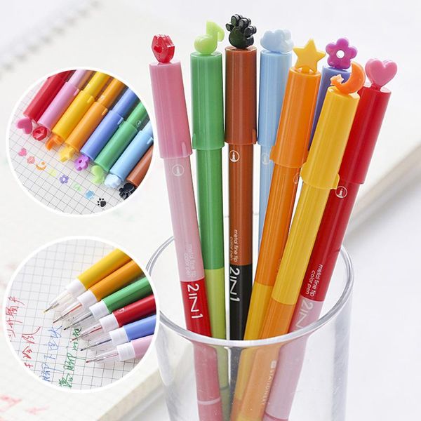 highlighters 8pcs/lot creative double-headed highlighter marker pen for writing cute korean stationery office school supplies, Black;red
highlighters 8pcs/lot creative double-headed highlighter marker pen for writing cute korean stationery office school supplies, Black;red