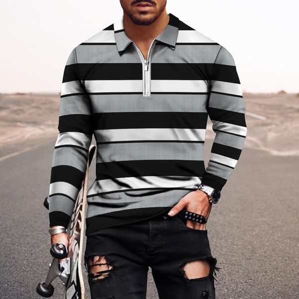 men's polos 2021 autumn fashionlong sleeve 3d horizontal stripes printing shirt men casual lapel zip s-6xl, White;black
men's polos 2021 autumn fashionlong sleeve 3d horizontal stripes printing shirt men casual lapel zip s-6xl, White;black