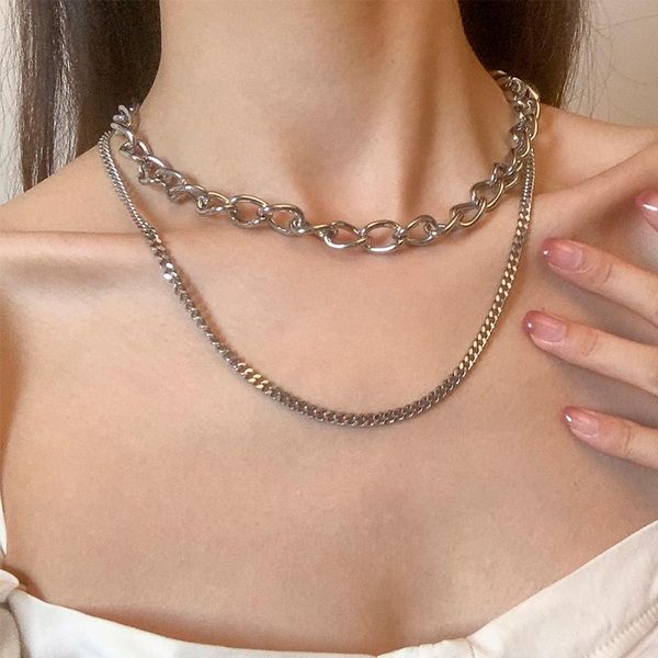 chokers lacteo 2021 neo gothic rainbow oily stainless steel chain choker necklace hip hop double layered clavicle charm, Golden;silver
chokers lacteo 2021 neo gothic rainbow oily stainless steel chain choker necklace hip hop double layered clavicle charm, Golden;silver