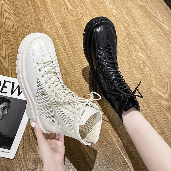 boots round head mesh hollow woman summer breathable skinny short platform shoes female high sandals, Black
boots round head mesh hollow woman summer breathable skinny short platform shoes female high sandals, Black