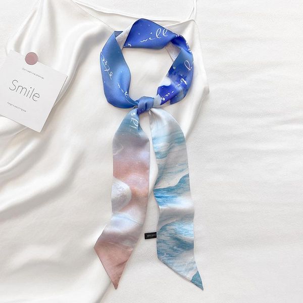 scarves spring autumn korean style silk scarf thin strip decorative neckerchief women scarfs ribbon tie bandana hair band 2021, Blue;gray
scarves spring autumn korean style silk scarf thin strip decorative neckerchief women scarfs ribbon tie bandana hair band 2021, Blue;gray