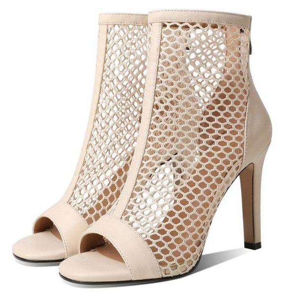 sandals zawsthia peep toe nude white color mesh net zipper back 10cm thin high heels womens shoes european style lady boots, Black
sandals zawsthia peep toe nude white color mesh net zipper back 10cm thin high heels womens shoes european style lady boots, Black