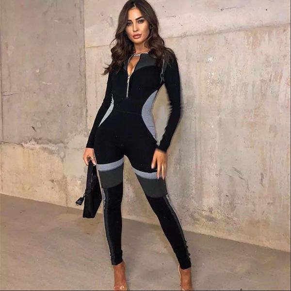 autumn patchwork jumpsuit rib womens capri knitted long sleeve zipper rompers jumpsuits stretchy sportswear overalls, Black;white
autumn patchwork jumpsuit rib womens capri knitted long sleeve zipper rompers jumpsuits stretchy sportswear overalls, Black;white