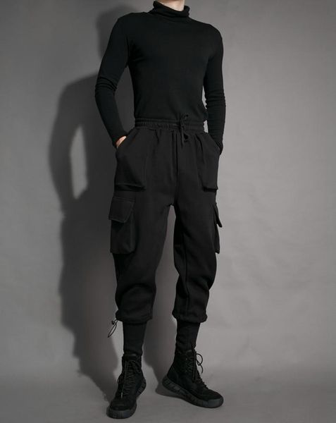 street dark wind men's autumn and winter thickening loose multi-pocket buckle feet overalls casual pants, Black
street dark wind men's autumn and winter thickening loose multi-pocket buckle feet overalls casual pants, Black