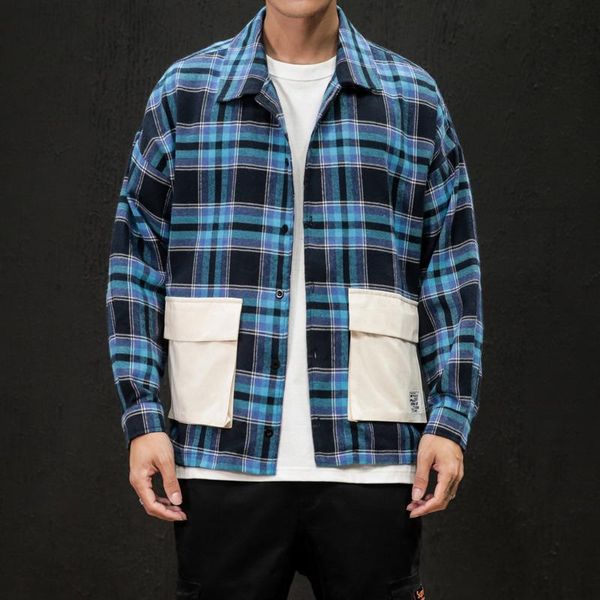 men's casual shirts 2021 spring and autumn contrast color plaid pocket decoration single-breasted shirt loose temperament cotton, White;black
men's casual shirts 2021 spring and autumn contrast color plaid pocket decoration single-breasted shirt loose temperament cotton, White;black