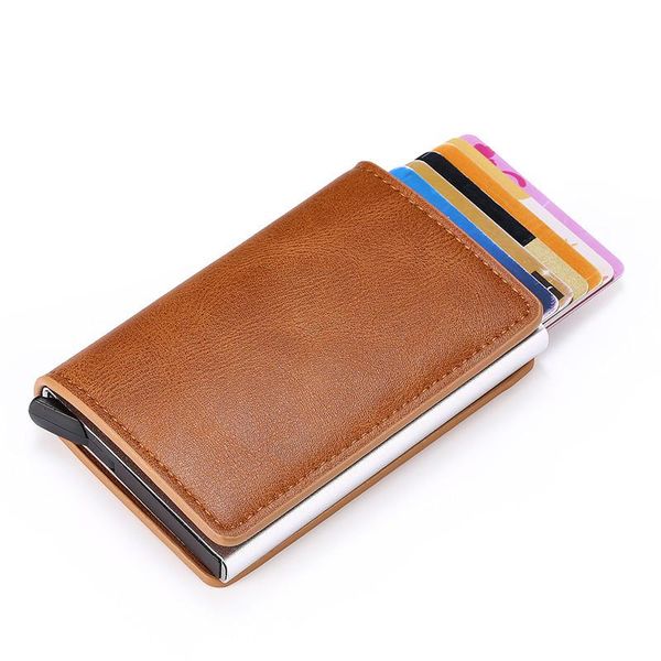 card holders 2021 drop man women smart wallet business holder rfid aluminum metal credit mini, Brown;gray
card holders 2021 drop man women smart wallet business holder rfid aluminum metal credit mini, Brown;gray