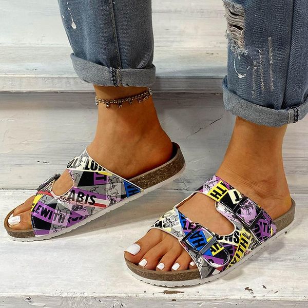 women's flat sandals summer outdoor beach shoes open toe graffiti style casual plus size 43, Black
women's flat sandals summer outdoor beach shoes open toe graffiti style casual plus size 43, Black