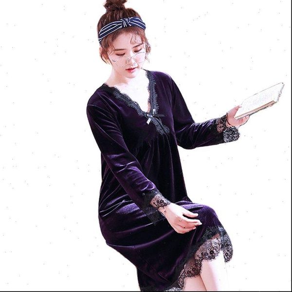 fdfklak elegant lace night women sleepwear dress long sleeve warm home wear nightgown womens gown winter nightshirt, Black;red
fdfklak elegant lace night women sleepwear dress long sleeve warm home wear nightgown womens gown winter nightshirt, Black;red