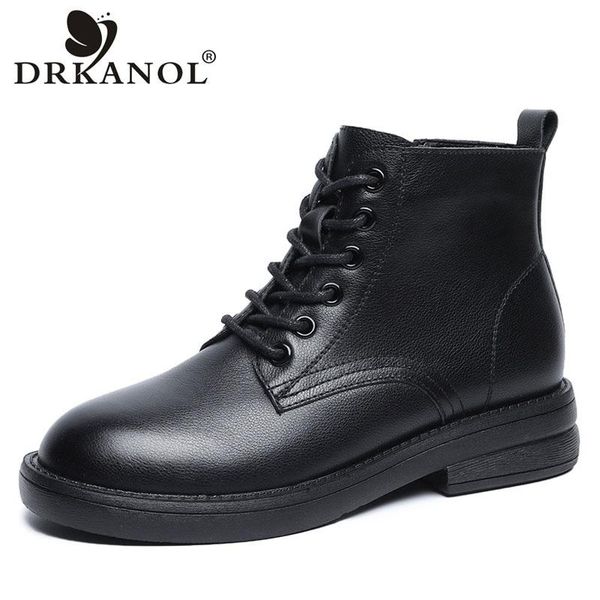 boots drkanol fashion women short genuine leather side zipper flat heel casual ankle winter warm shoes, Black
boots drkanol fashion women short genuine leather side zipper flat heel casual ankle winter warm shoes, Black