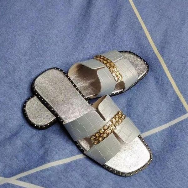 slippers discvry designer women flat flip flops double chain sandal shoes lady flats sandals woman, Black
slippers discvry designer women flat flip flops double chain sandal shoes lady flats sandals woman, Black
