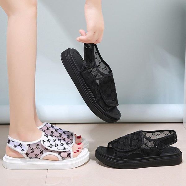 women's flat sandals summer thick-soled mesh soft-soled all-matchcasual shoes hollow fish mouth, Black
women's flat sandals summer thick-soled mesh soft-soled all-matchcasual shoes hollow fish mouth, Black