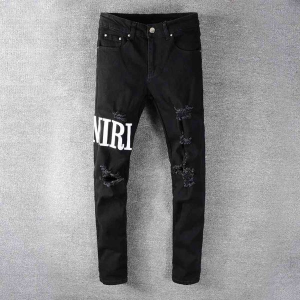 pantnew men's fashion street casual jeans men black ripped patch stretch slim denim trousers
pantnew men's fashion street casual jeans men black ripped patch stretch slim denim trousers