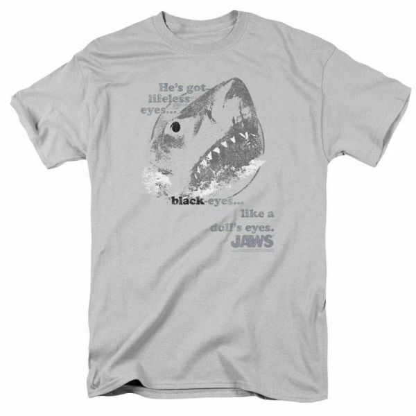 jaws like dolls eyes t shirt licensed shark movie retro tee classic new silver, White;black
jaws like dolls eyes t shirt licensed shark movie retro tee classic new silver, White;black