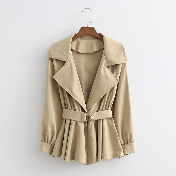 women's trench coats zxqj women 2021 fashion with belt loose coat vintage v-neck long sleeve streetwear female outerwear chic overcoat, Tan;black
women's trench coats zxqj women 2021 fashion with belt loose coat vintage v-neck long sleeve streetwear female outerwear chic overcoat, Tan;black