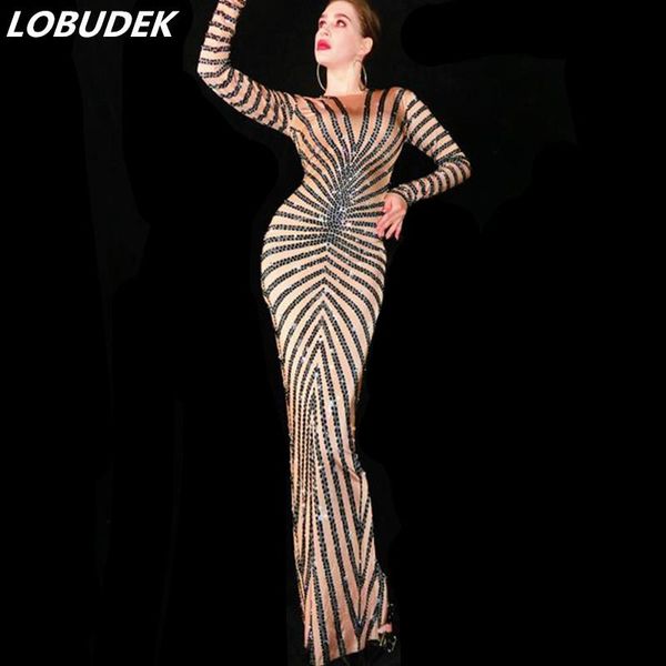 casual dresses luxury full rhinestones stripe long sleeve skinny dress women fashion birthday celebrate prom crystals outfit singer stage we, Black;gray
casual dresses luxury full rhinestones stripe long sleeve skinny dress women fashion birthday celebrate prom crystals outfit singer stage we, Black;gray