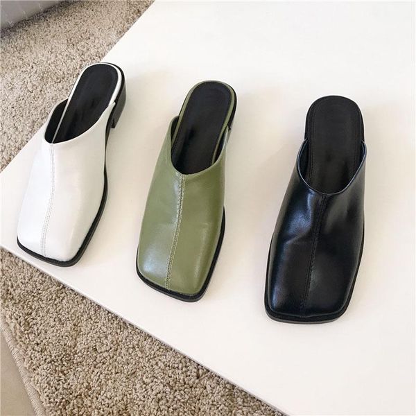 women mules spring mango thick low heel ladies slippers fashion slip on female slides causal woman elegant shoes, Black
women mules spring mango thick low heel ladies slippers fashion slip on female slides causal woman elegant shoes, Black