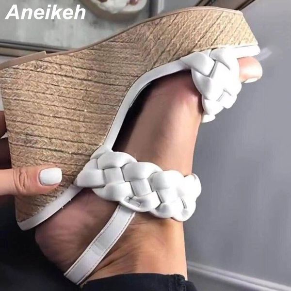 sandals aneikeh cross-tied platform shoes summer pu weave wedges high white fashion sewing sweet buckle strap non-slip party, Black
sandals aneikeh cross-tied platform shoes summer pu weave wedges high white fashion sewing sweet buckle strap non-slip party, Black