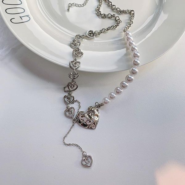 chokers origin summer sweet silver color love heart pendant necklace for women asymmetric imitation pearl beads chains necklaces, Golden;silver
chokers origin summer sweet silver color love heart pendant necklace for women asymmetric imitation pearl beads chains necklaces, Golden;silver