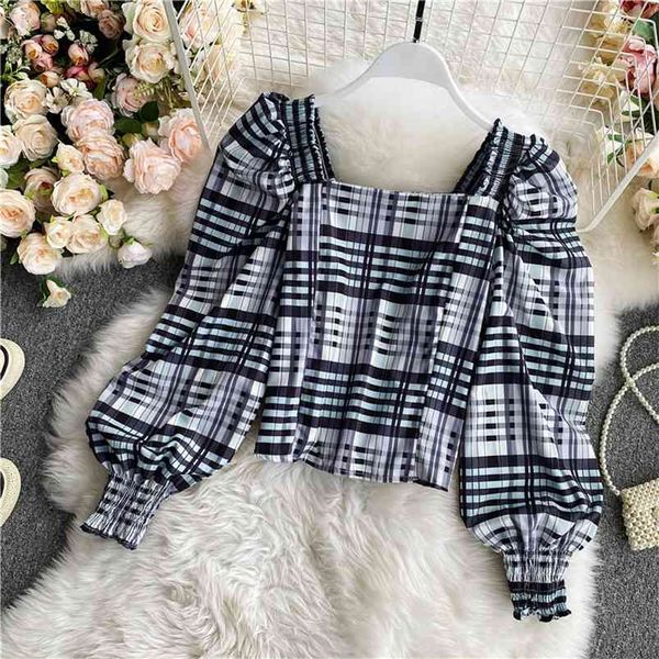 puff sleeve blouse retro square collar plaid short spring autumn all-match slim high waist women shirts female uk095 210507, White
puff sleeve blouse retro square collar plaid short spring autumn all-match slim high waist women shirts female uk095 210507, White