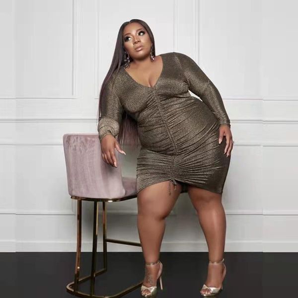 plus size dresses l-4xl temperament women club mini dress irregular solid color pleated v neck fall wholesale drop, Black
plus size dresses l-4xl temperament women club mini dress irregular solid color pleated v neck fall wholesale drop, Black