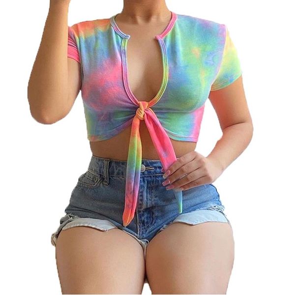 women's tanks & camis bodycon tie-dye night club tank navel hollow out outdoor woman short sleeve summer casual female crop 20, White 
women's tanks & camis bodycon tie-dye night club tank navel hollow out outdoor woman short sleeve summer casual female crop 20, White
