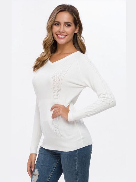 women's sweaters 2021 autumn hollow knitted sweater pullover women clothing long sleeves v-neck soft fashion solid pullovers ladies as, White;black
women's sweaters 2021 autumn hollow knitted sweater pullover women clothing long sleeves v-neck soft fashion solid pullovers ladies as, White;black
