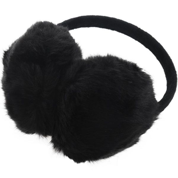 berets lady woman headband black faux fur winter ear cover earmuffs, Blue;gray