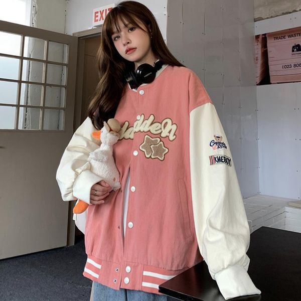 women's jackets 2021 arrival bomber jacket women clothing single breasted spliced autumn baseball pure stripe coat casual harajuku, Black;brown
women's jackets 2021 arrival bomber jacket women clothing single breasted spliced autumn baseball pure stripe coat casual harajuku, Black;brown