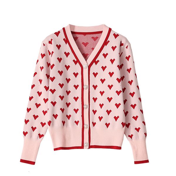 women's knits & tees new preppy style pink heart knit cardigans intarsia sweater women v neck loose elegaht thicken pull femme cas, White
women's knits & tees new preppy style pink heart knit cardigans intarsia sweater women v neck loose elegaht thicken pull femme cas, White