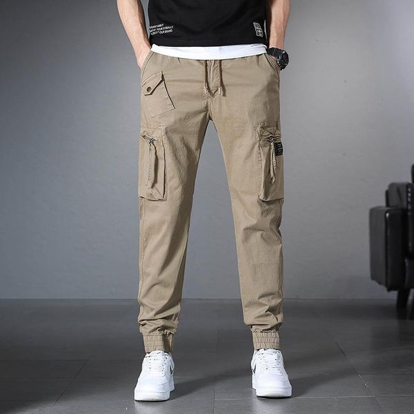 men's pants 2021 casual cargo cotton baggy pocket army military style solid zipper elastic waist trousers, Black
men's pants 2021 casual cargo cotton baggy pocket army military style solid zipper elastic waist trousers, Black
