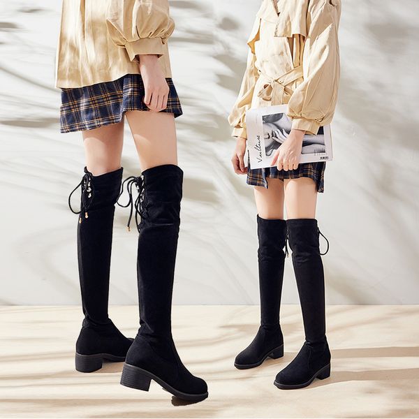 boots mid-length autumn and thick winter plush fashion high heel over the knee boots women, Black
boots mid-length autumn and thick winter plush fashion high heel over the knee boots women, Black