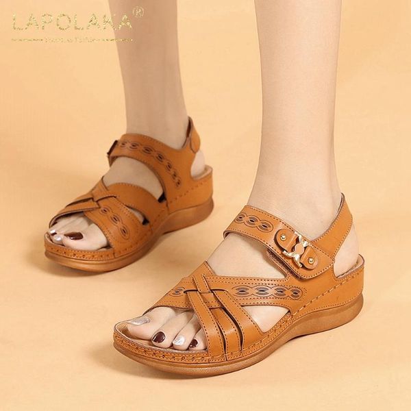 lapolaka arrivals 2021 casaul beach vacation sandals woman shoes platform wedges ins dropship fashion summer sandal ladies, Black