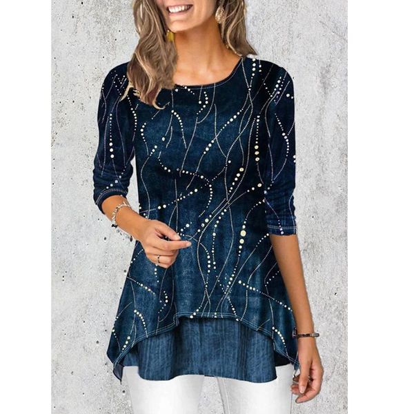 women's blouses & shirts shirt women 2021 spring summer blouse 3/4 sleeve casual printing irregularity female fashion plus size street, White
women's blouses & shirts shirt women 2021 spring summer blouse 3/4 sleeve casual printing irregularity female fashion plus size street, White