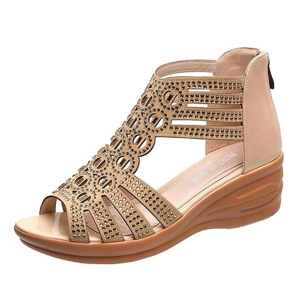 rhinestone sandals women summer wedges heel fashion open toe fish mouth hollow rome back zipper casual shoes, Black
rhinestone sandals women summer wedges heel fashion open toe fish mouth hollow rome back zipper casual shoes, Black