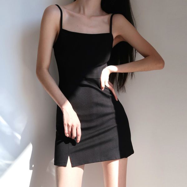 women's knits & tees high waist slim side slit woman dress spaghetti strap es solid color black basic summer 021q, White
women's knits & tees high waist slim side slit woman dress spaghetti strap es solid color black basic summer 021q, White