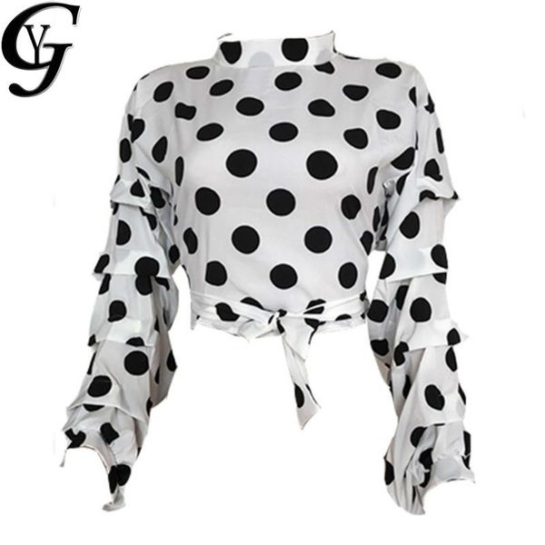 korean fashion polka dot cropped women long sleeve blouse elegant stand collared white shirts bandage women's blouses &
korean fashion polka dot cropped women long sleeve blouse elegant stand collared white shirts bandage women's blouses &