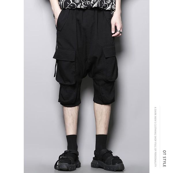 men's shorts summer personality design webbing cargo pants low straight tube casual elastic waist skinny leg, White;black
men's shorts summer personality design webbing cargo pants low straight tube casual elastic waist skinny leg, White;black