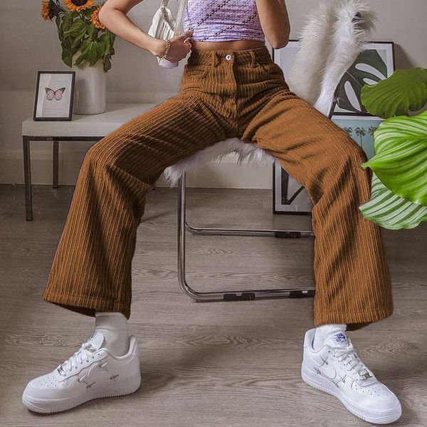 women autumn spring solid corduroy pants purple brown female fashion high waist straight trousers zipper streetwear women's & capris, Black;white
women autumn spring solid corduroy pants purple brown female fashion high waist straight trousers zipper streetwear women's & capris, Black;white