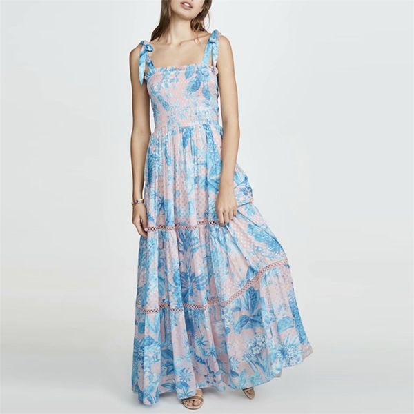 women summer boho print long dress sleeveless bow tie spliced fit and flare elastic bust female elegant dresses clothes 210513, Black;gray
women summer boho print long dress sleeveless bow tie spliced fit and flare elastic bust female elegant dresses clothes 210513, Black;gray