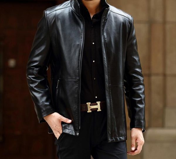 men's fur & faux m-3xl / spring fashion middle-aged and old coat in the long section of pu leather clothing, Black
men's fur & faux m-3xl / spring fashion middle-aged and old coat in the long section of pu leather clothing, Black