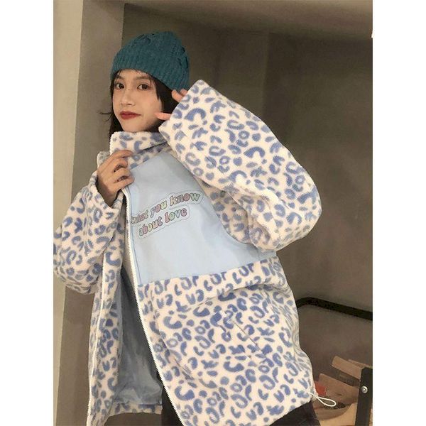 women's jackets preppy jacket women leopard lamb plush coat zipper autumn winter korean high street chic grunge loose cotton female, Black;brown
women's jackets preppy jacket women leopard lamb plush coat zipper autumn winter korean high street chic grunge loose cotton female, Black;brown
