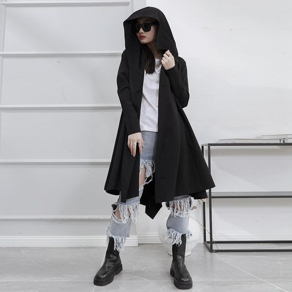women's trench coats ladies mid-length hooded coat spring and autumn yamamoto style dark color retro leisure large size, Tan;black
women's trench coats ladies mid-length hooded coat spring and autumn yamamoto style dark color retro leisure large size, Tan;black