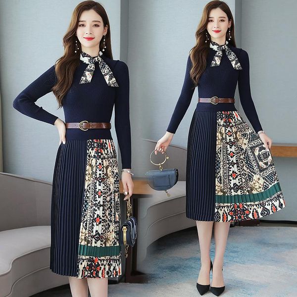 casual dresses knitted dress women's 2021 autumn and winter korean version of the temperament goddess fan slim thin fake two pleated, Black;gray
casual dresses knitted dress women's 2021 autumn and winter korean version of the temperament goddess fan slim thin fake two pleated, Black;gray